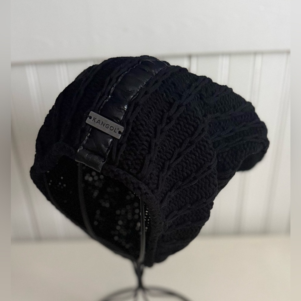 Kangol Black Knit Slouchy Hat